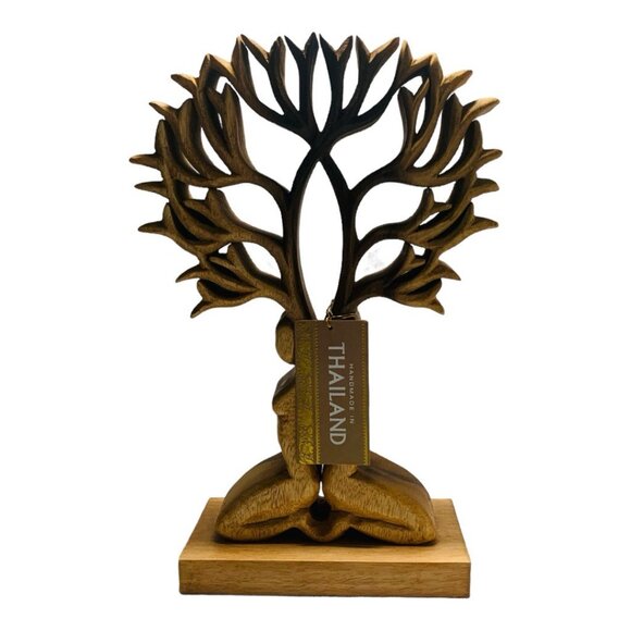 Handmade Thai Wooden Tree of Life Sculpture Amulet Home Decor NWT - Picture 5 of 5